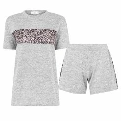 Linea Animal Printed Short and Tee Loungewear Co Ord Set