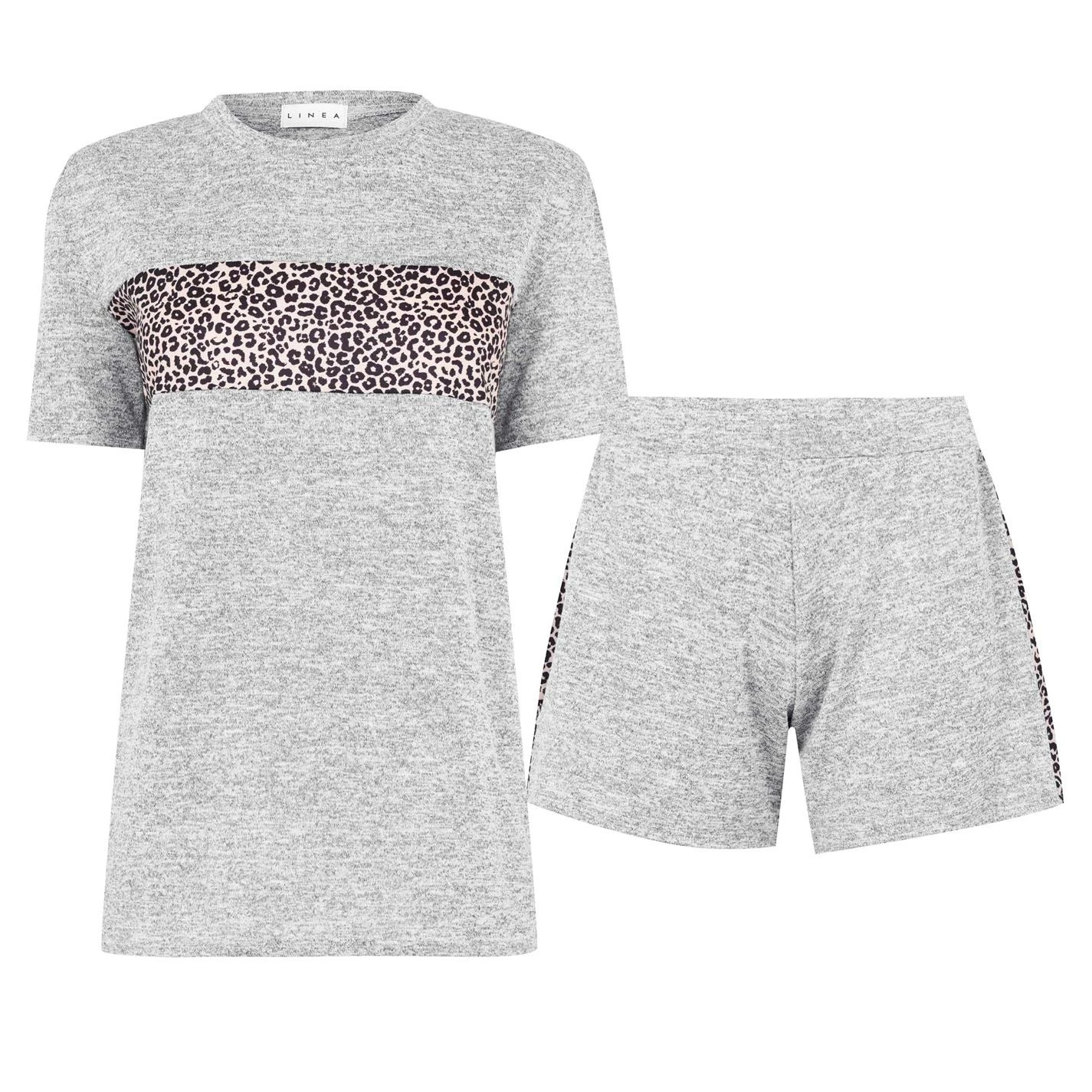 Linea Animal Printed Short and Tee Loungewear Co Ord Set