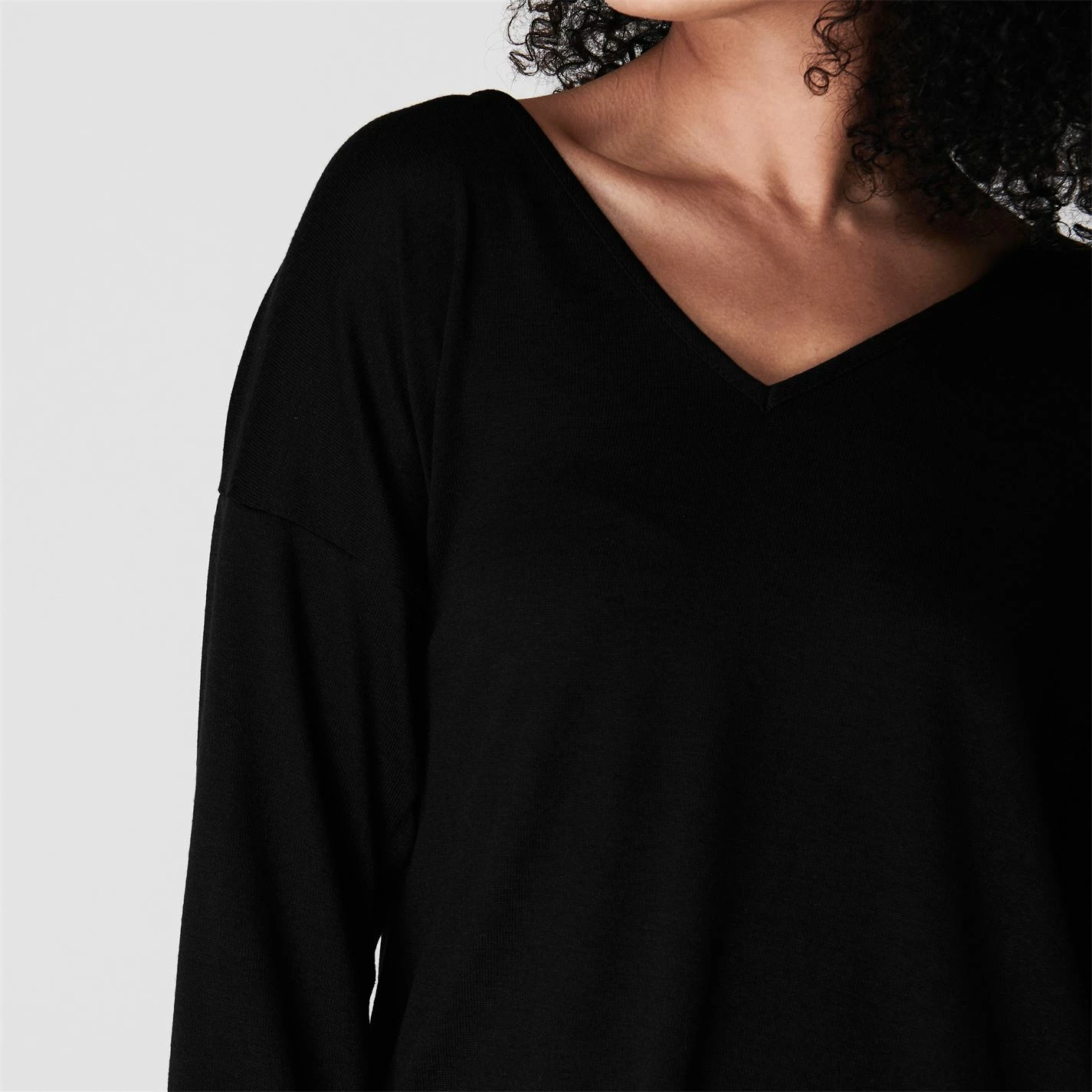 Linea Brushed V Neck Loungewear Jumper With Tie Sleeves - Image 4