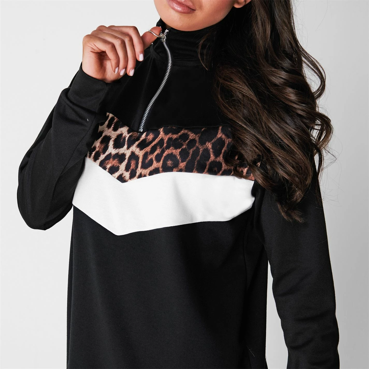 Linea Colour Block Zip Tracksuit Co Ord Set With Animal Print - Image 4