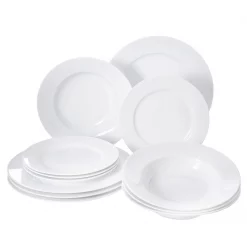 Linea Linea Stowe Porcelain 12 Piece Rim Dining Set